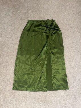 Ro & De Green Silky Skirt